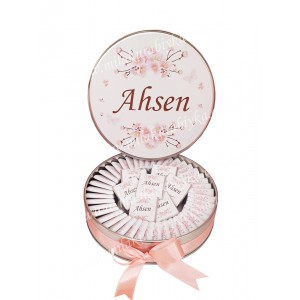 Çiçekli Çikolata - Pudra - Metal Kutu 50'li